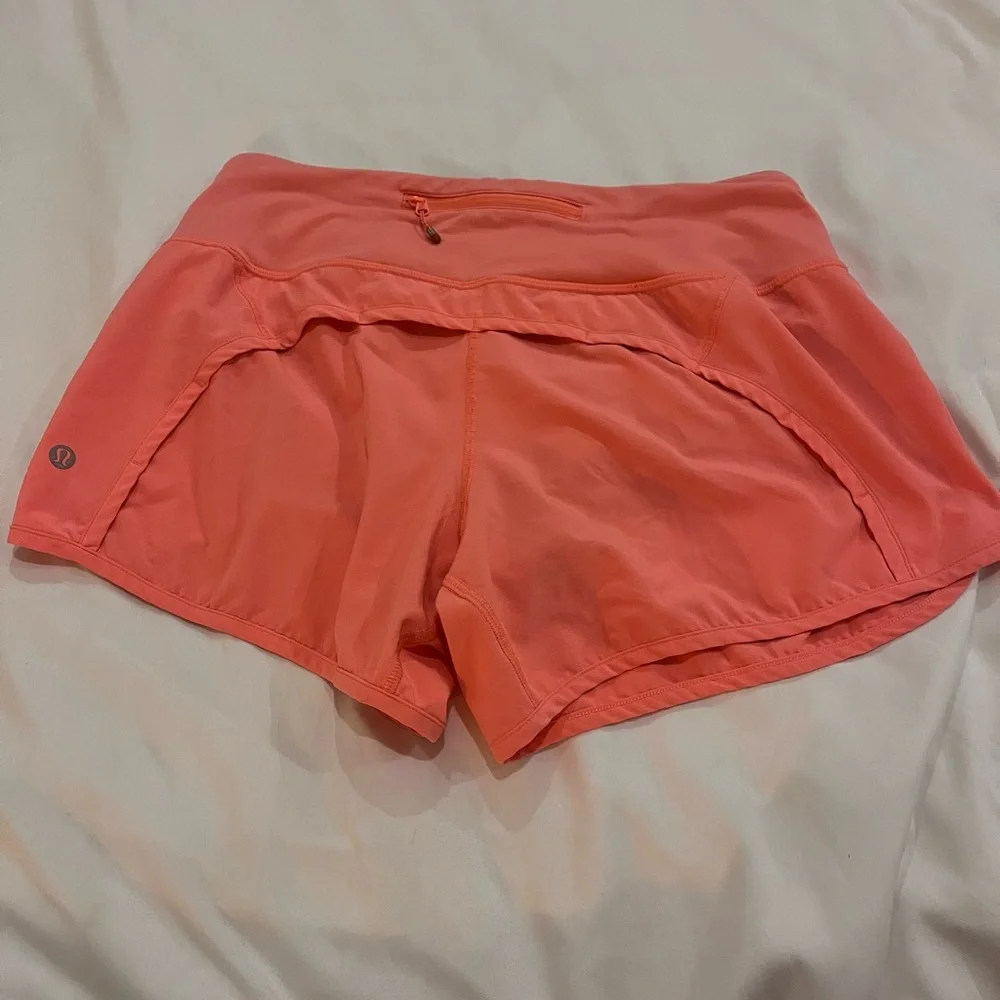 Lululemon Salmon Colored Speed up 4" Inseam - Picture 2 of 3